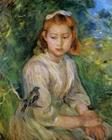 Morisot, Berthe - Young Girl with a Bird